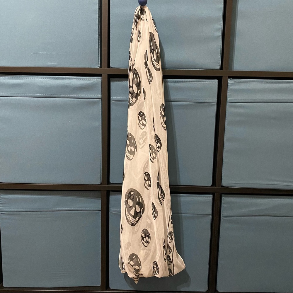 Skull Printed Silk Scarf